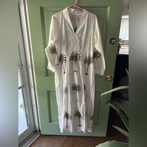 Gimaguas ? white palm cotton maxi dress large